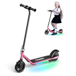 iScooter IK3 Monopattino Elettrico Bambini, 6" Monopattino Elettrico per Bambini da 6 a 12 Anni, Freno Elettronico a Grilletto, Freno Posteriore a Pedale, Luci LED Colorate, Display LED, Leggero