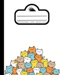 Composition Notebook: Wide Ruled 120 Pages | Size 7.5x9.25 inches | Purr-fect Pages: Scribbles, Doodles, and Dreams | Funny and Cute Cats | for Girls and Boy