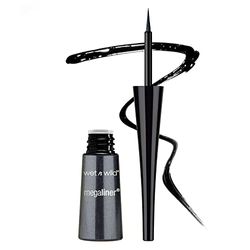 Wet n Wild MegaLiner Flytande Eyeliner, Rik, Flytande och Pigmenterad Formula med Exakt och Flexibel Applikator, Torkar Snabbt, i Nyansen Black