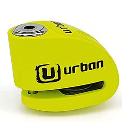URBAN UR906X Cadeado disco de alarme de motocicleta 120 dB Hi-Tech X2 ON, substituível impermeável, pilha CR2, cabo lembrete, anti-roubo pinça de travão 6 mm universal para motos scooter bicicleta