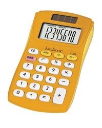 Lexibook - Calculatrice de Poche FRUITIES®, 8 Chiffres, 4 opérations, Fonctions Basiques et avancées, Solaire et à Piles, Jaune, C208D