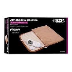 Almohadilla eléctrica reversible 100W con funda 40x50cm, ideal para aliviar dolores musculares y proporcionar calor terapéutico.