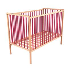Lit Remi, 60cm x 120cm Taille, Bicolore Fuchsia et Naturel