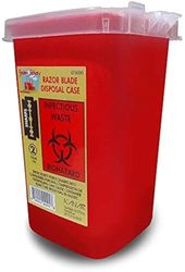 THE SHAVE FACTORY Razor Blade and Sharps Disposal Case, Red
