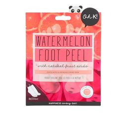 Oh K! Exfoliating Foot Socks, For Dry Hard Skin, Watermelon Scent, Vegan and Cruelty Free, 65g