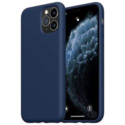 Fodral för iPhone 11 Pro Max, flytande silikonskal kompatibel med iPhone 11 Pro Max 6,5 tum, fullt mikrofiberskydd, djupblå