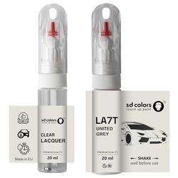 SD COLORS UNITED GREY LA7T X6 TOUCH UP 20 ML PAINT CONVENIENT BRUSH FOR SCRATCH REPAIR FIX (PAINT+LACQUER)