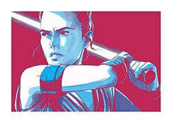 Star Wars Faces Rey - Grootte: 70 x 50 cm - Komar, muurschildering, posters, kunstdruk (zonder lijst)