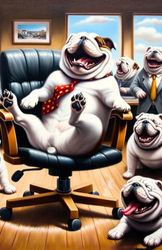 Hilarious Bulldog Office Takeover 5"x8" Notepad with 200 Lined Pages on 100 Sheets