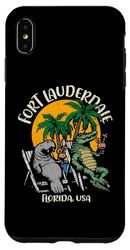 Coque pour iPhone XS Max Fort Lauderdale Florida Motif lamantin amusant et alligator