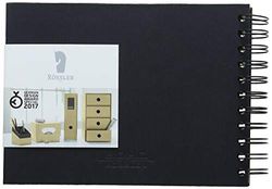Rössler Papier 1329452701 - S.O.H.O. Wire-O fotoalbum 195 x 145 mm, 40 offwhite pagina's, zwart, 1 stuk