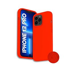 Phonix Skal till iPhone 13 Pro Silikon Flytande Röd Italien - Fodral för iPhone 13 Pro Kompatibel med Trådlös Laddning - Stötsäkert mjukt fodral med upphöjda kanter