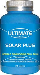 Ultimate Italia - Solar Plus - 30 capsule - integratore alimentare con acido ialuronico, antiossidanti e nutrienti per proteggere la pelle e favorire l'abbronzatura, senza glutine e lattosio