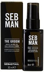 Seb Man The Groom, Olio per Capelli e Barba, Dona Lucentezza, Definizione e Idratazione, Per Tutti i Tipi di Capelli, 30ml