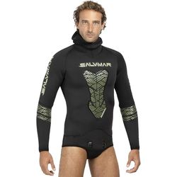 SALVIMAR Spearfishing Combinaison de pêche sous-Marine pour Hommes, Noir avec Inserts Vert Militaire, XL