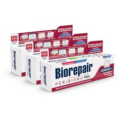 Biorepair, Pasta do zębów Peribioma, Pro dziąsła +, 3 opakowania po 75 ml, dla normalnej mikrobiologii jamy ustnej, zapobiega krwawieniu dziąseł i chroni przed płytką dziąseł