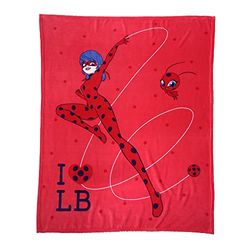 Miraculous Ladybug Jump Plaid Cuddle 125 x 150, colore: Rosso