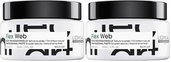 L'Oréal Professionnel, Pâte Sculptante Fibreuse Web, Force 5, Fixation Elastique Longue Durée & Looks Modulables, Cheveux Brillants, Sans Résidus, Non Gras & Non Collant, Tecni Art 150 ml (Lot de 2)