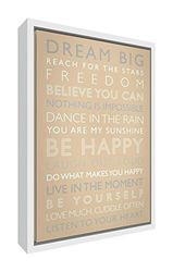 Feel Good Art Giclée tryckt duk med massiv vit träram omgivning beige, 95 x 64 x 3 cm (X-Large), trä, 95 x 64 cm