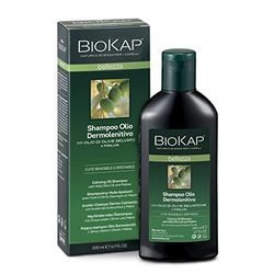 BIOKAP Shampoo Olio Dermolenitivo, Shampoo con Olio di Olive Selvatiche e Malva, Shampoo per Cute Sensibile e Irritabile, 200 ml