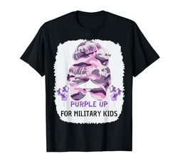 Purple Up para niños militares, mes del niño militar Camiseta