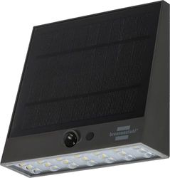 Brennenstuhl Solar LED Faro SOL 1000 Lampada da parete piana/LED per esterni con rilevatore di movimento (IP54, 1000lm, 4 diverse modalità di illuminazione, sensore crepuscolare, incl. batteria