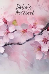 Dalia’s Notebook: Personalized Diary Journal for Dalia, Stylish Watercolor Apple Blossom Diary, 6"x 9" 160 Lined Pages