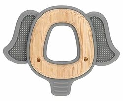 Nuby - Wooden & silicone animal teether – elephant - 3m+