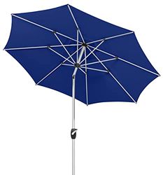 Schneider Parasol Venetië, blauw, 270 cm, rond, 683-09, frame aluminium, bespanning polyester, 4,9 kg, blauw, 270 cm Ø, Modern