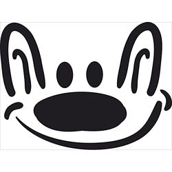 Plage Decoración Mural Adhesiva con Diseño Perro Sonriente, Vinilo, Negro, 48x3x68 cm