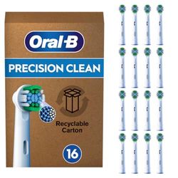 Oral-B Pro Precision Clean - Cabezal de cepillo de dientes eléctrico, forma de X y cerdas anguladas para una eliminación más profunda de la placa, paquete de 16 cabezales de cepillo de dientes, apto