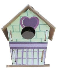 LOVEDOORMAT Casetta Uccelli Personalizzabile - Casa Campagna - in Legno cm. 17,5x12x3,4 Artigianato Fatto a mano Design, Produzione 100% Made in Italy