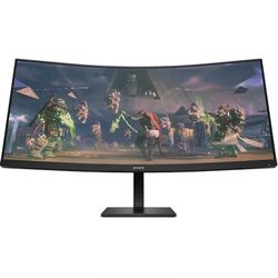 HP OMEN 34c Gaming Monitor, Schermo Curvo da 34 pollici, Pannello VA 21:9 WQHD 165Hz, 1 ms, DisplayHDR 400, Antiriflesso, 400 nits, AMD FreeSync, DisplayPort, HDMI, Audio, VESA, Nero