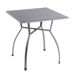 greemotion tuintafel Toulouse hoekig, vierkante tafel van geplastificeerd staal, eettafel met niveauregeling, ijzergrijs, 70 x 70 x 72 cm, 70 cm l x 70 cm b x 72 cm h