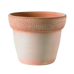 VASO IN TERRACOTTA FATTO A MANO + SOTTOVASO IN TERRACOTTA, FIORIERA DIAMETRO CM. 33, ALTEZZA CM. 26 FIORIERA COTTO COCCIO