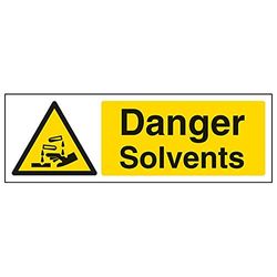 VSafety 'Danger Solvents'-skylt, landskap, (paket med 3), 300mm x 100mm, 3