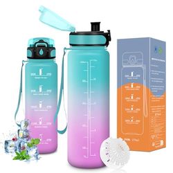 Vikaster Vattenflaska läckagesäker, drickflaska 500 ml, drickflaska cykel, vattenflaska, kolsyra, lämplig för barn, cykel, skola, fitness, utomhus