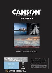 Canson Infinity Somerset Enhanced Watercolour White, digitaal fotopapier, gestructureerd, 240, 89, Doos, A3-29,7 x 42 cm, karton, bedrukt, wit, 25 vellen