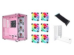 TALIUS Gaming Pack Cronos Orchid. Include 9 ventole Iris Spectrum ARGB + centralina e supporto-adattatore verticale VGA Riser PCI-E 3.0. PC da gioco a torre ATX in vetro temperato.