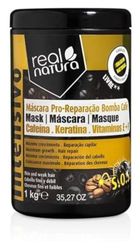 Real Natura - Maschera Senza Sale Pro-Riparazione Bomba Caffè - 1KG - Riparazione Intensiva per Capelli Danneggiati