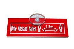 Jehn Panneau de signalisation avec Inscription en Allemand Bitte Abstand halten 1,50 m Rouge/Blanc 15 cm