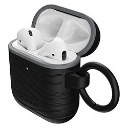 Otterbox Custodia LifeProof per AirPods (1ª gen 2016 / 2ª gen 2019), antishock, graffi e cadute, protezione sottile per Apple AirPods con moschettone, progettata in modo sostenibile, Nero