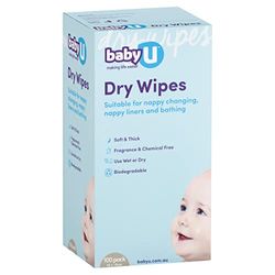 BabyU Droge doekjes, wit, 100 stuks