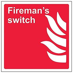 VSafety "Fireman's Switch" Sign, Square, (Pack van 3)