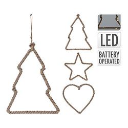 No disponible Kerstdecoratie van jute met led, 25 cm, niet van toepassing