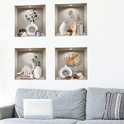 3D-stickers, zelfklevend, 3D-effect, decoratief design, muursticker voor slaapkamers en volwassenen, 3D-muursticker, decoratie voor woonkamer, wandsticker, trompe van het oog slaapkamer, 60 x 60 cm