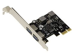 KALEA-INFORMATIQUE Scheda controller PCI Express USB 3.0 a 2 porte di tipo A, autoalimentata dalla porta PCIe e con chipset NEC D720202