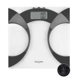 Salter Analyseur de verre pour salle de bain – Balance numérique de poids corporel et de graisse corporelle, 160 kg/25 ans, mode athlète, 4 mémoires utilisateurs, écran LCD facile à lire, lectures