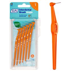 Brossette Interdentaire Angle, Orange, 0.45mm/ISO 1, 6pcs,élimine la plaque dentaire, nettoyage facile et efficace entre les espaces interdentaires très serrés