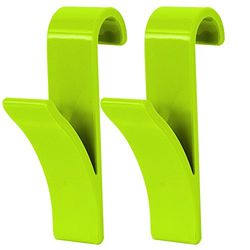 homeXpert MSV 141411 Ganchos para radiador plástico 2 Piezas 6,4 x 9,8 x 2,5 cm, plástico, Verde, 6.4x9.8x2.5 cm